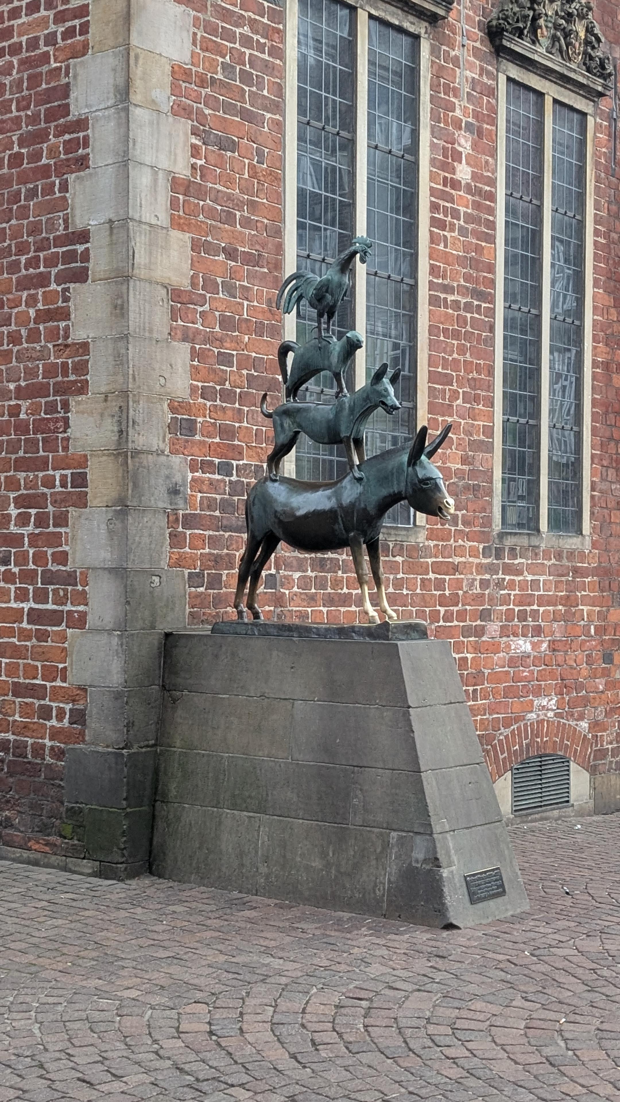 The statue of the Bremen town musicians