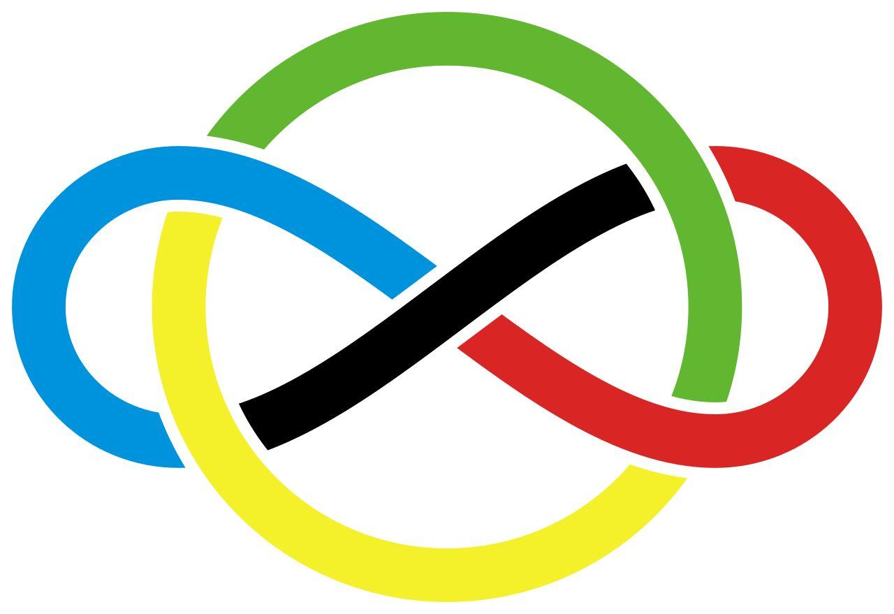 The logo of the International Mathematical Olympiad

The logo of the International Mathematical Olympiad (IMO) — an infinity symbol interwoven with interlocking rings in blue, green, yellow, red, and black, evoking both mathematical continuity and international cooperation.

https://en.wikipedia.org/wiki/International_Mathematical_Olympiad#/media/File:IMO_logo.svg