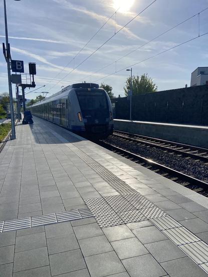 An S-Bahn Stuttgart train arriving at the station