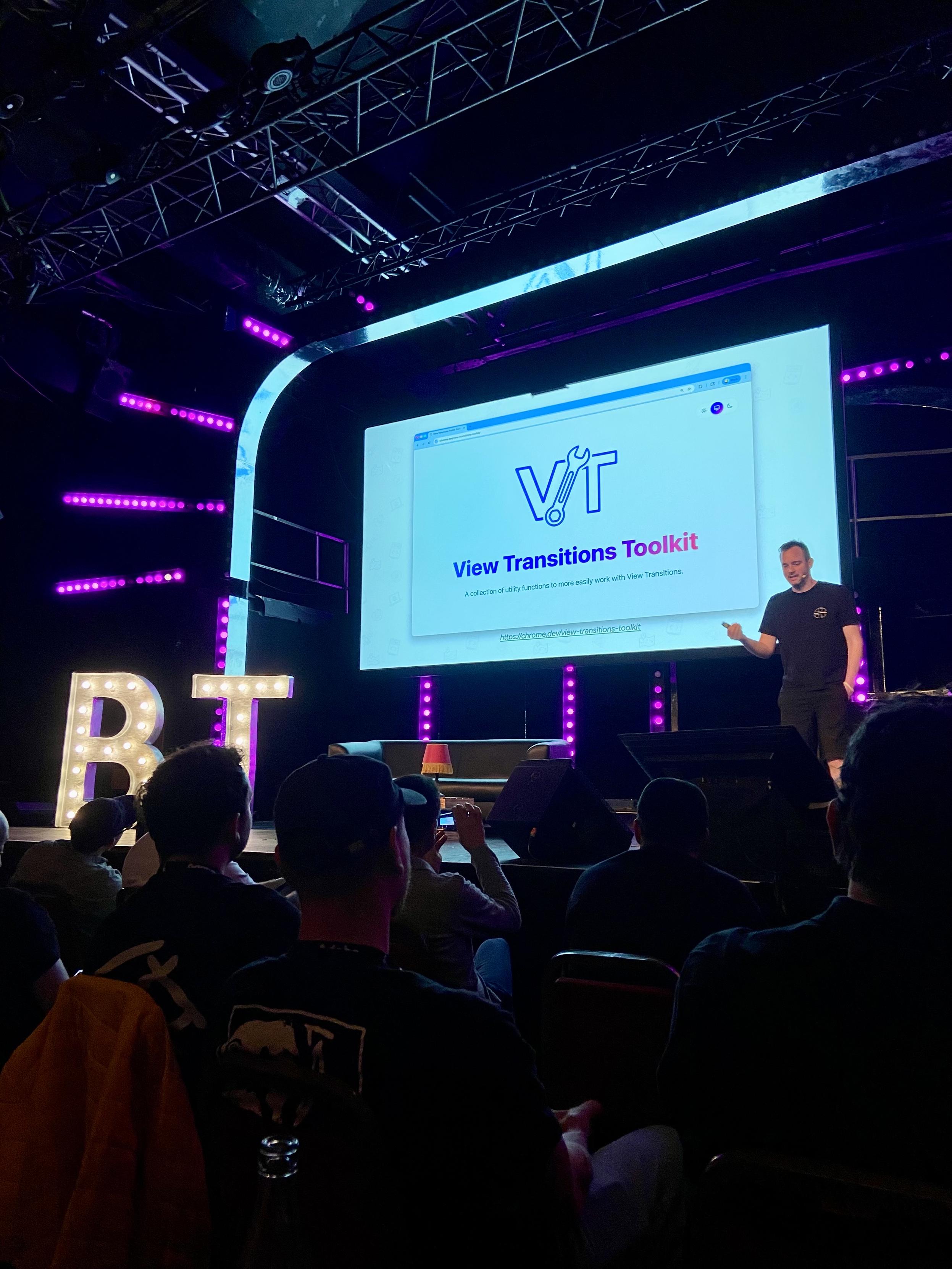 Loved the practical, hands-on talk by @bramus at #btconf on the View Transitions API. #CSS and JS working together to...