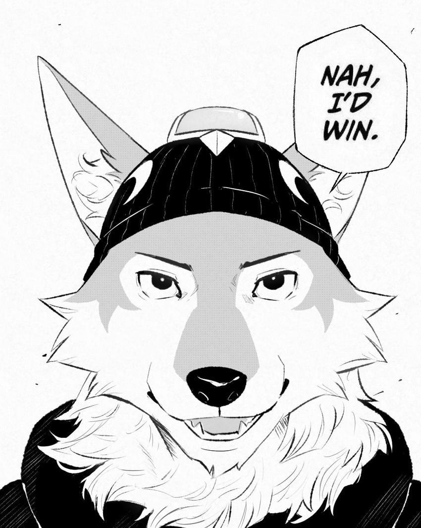 Wendell in the style of Jujitsu Kaisen stating 'Nah, I'd win.'