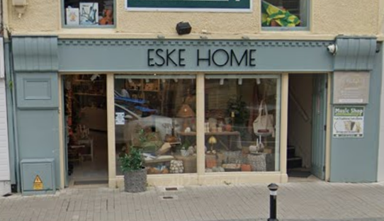 Shop front, home furnishings, named Eske Home.

In Donegal Town, on the River Eske. 