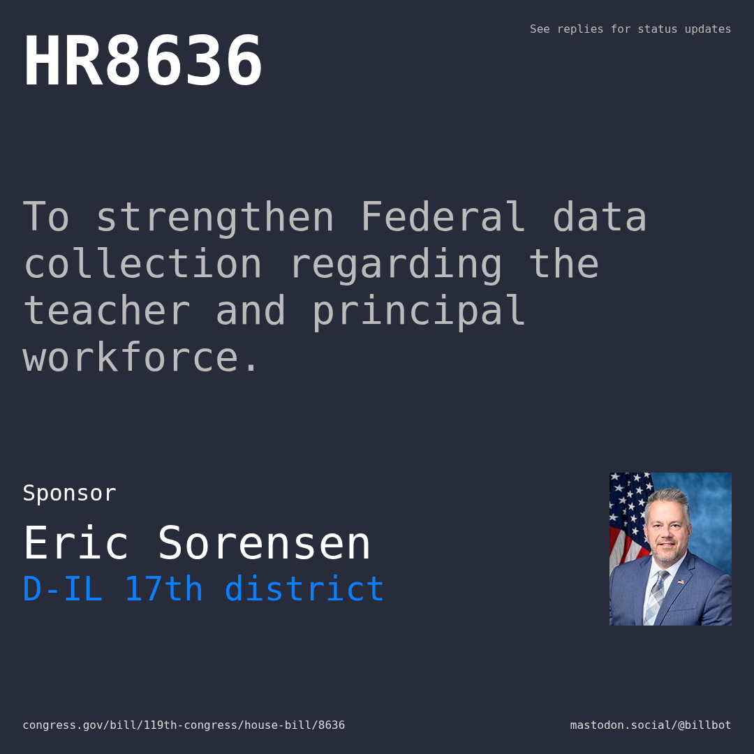 Description of HR8636, and a depiction of its sponsor, Eric Sorensen.