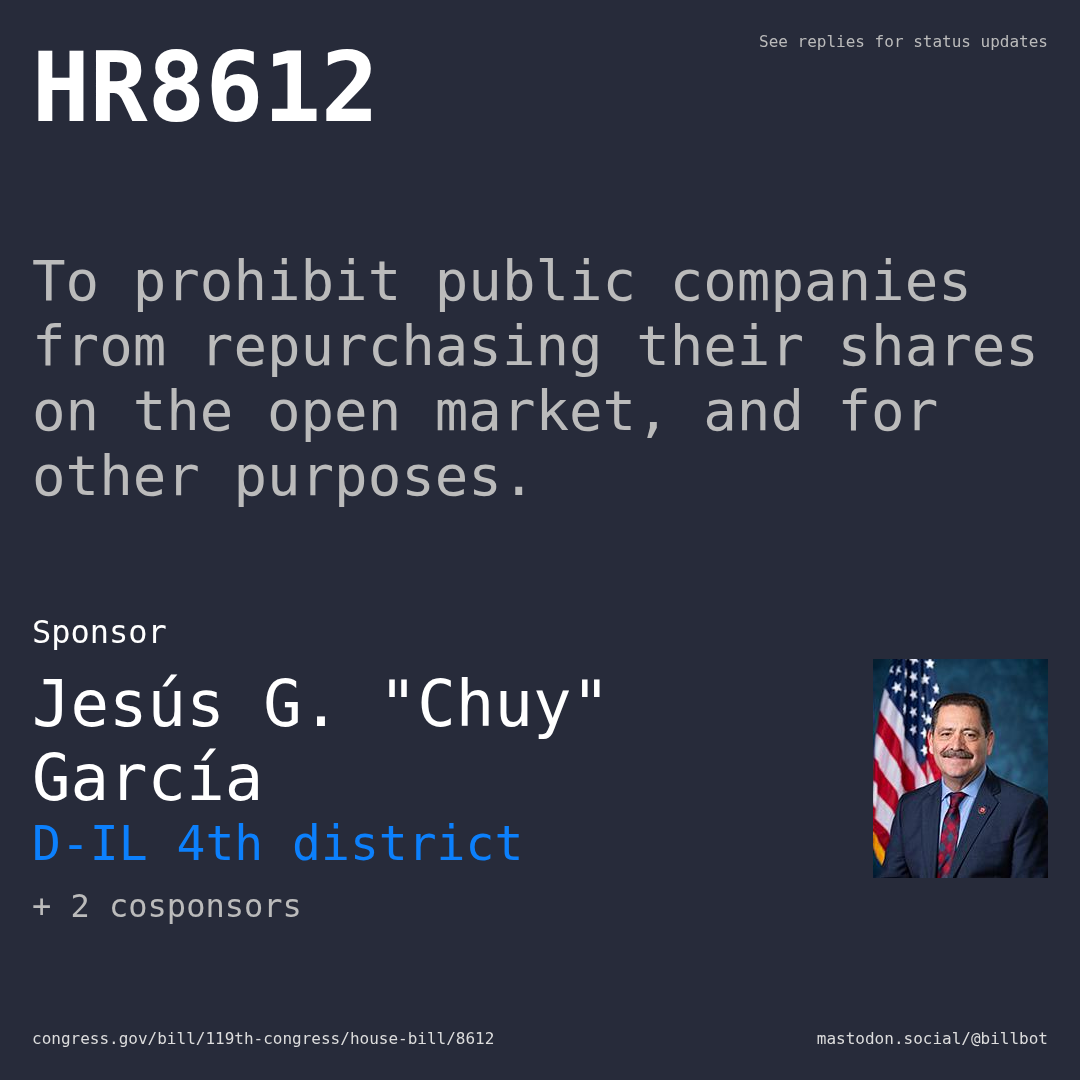 Description of HR8612, and a depiction of its sponsor, Jesús G. "Chuy" García.
