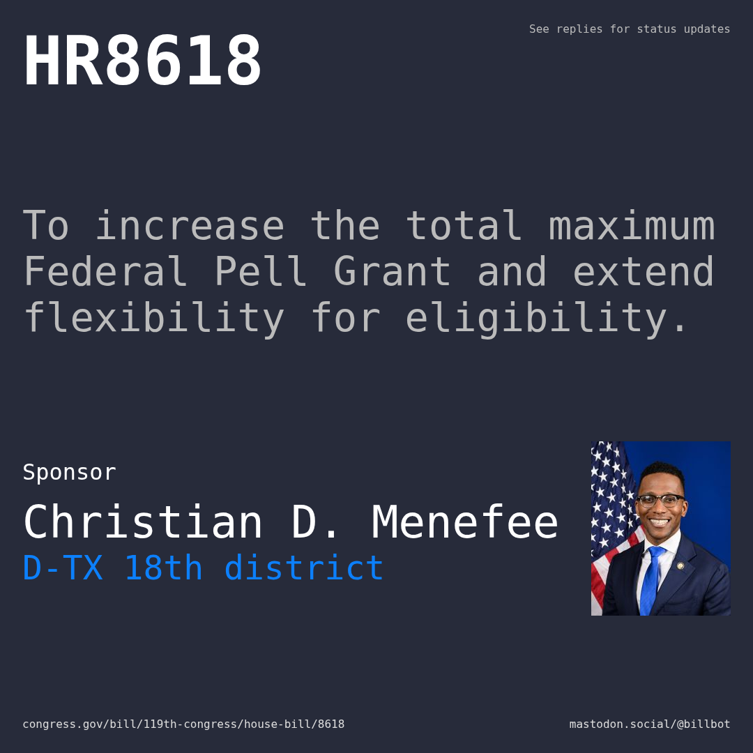 Description of HR8618, and a depiction of its sponsor, Christian D. Menefee.