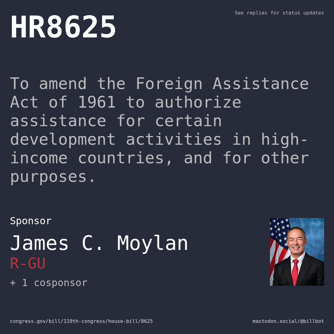 Description of HR8625, and a depiction of its sponsor, James C. Moylan.