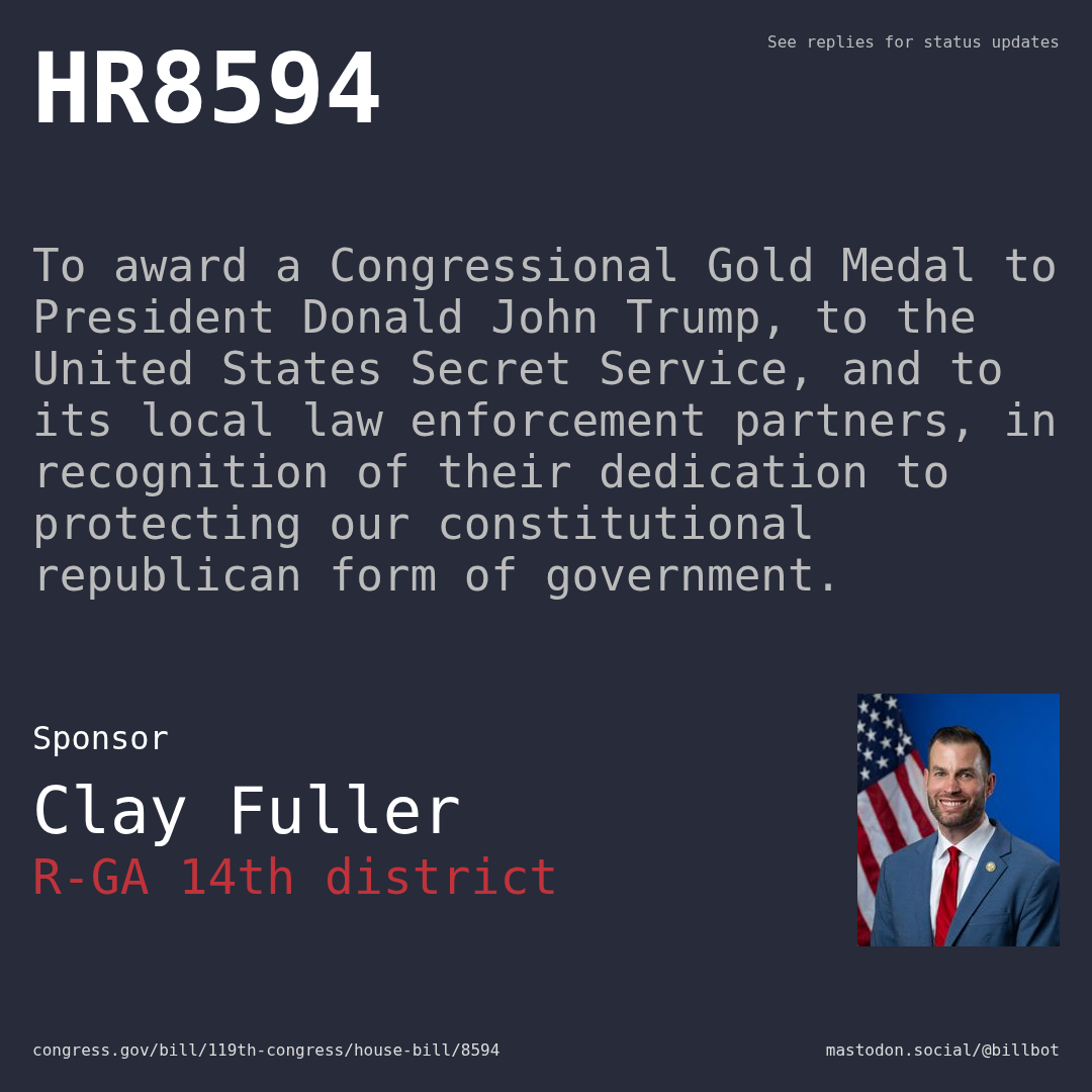 Description of HR8594, and a depiction of its sponsor, Clay Fuller.