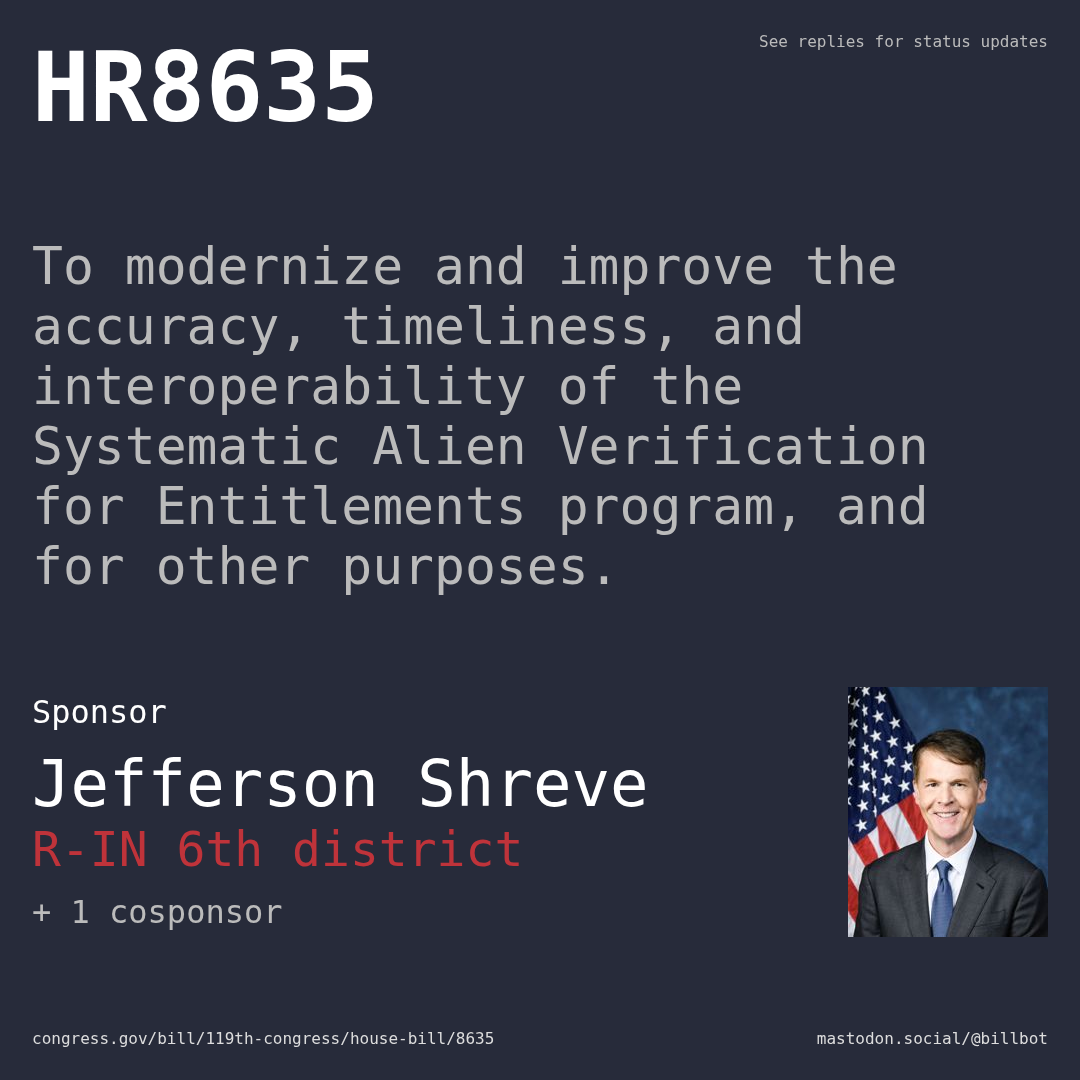 Description of HR8635, and a depiction of its sponsor, Jefferson Shreve.