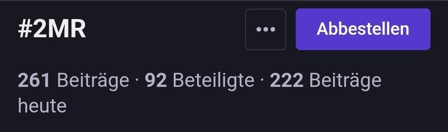 261 Beitrage - 92 Beteiligte - 222 Beitrage
heute
