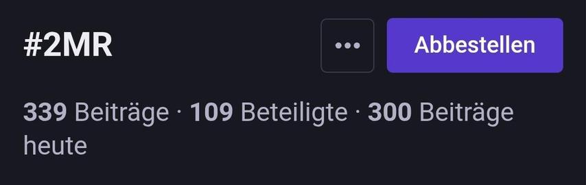 339 Beitrdage - 109 Beteiligte - 300 Beitrage heute
