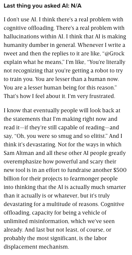 Hasan Piker offers insightful commentary on the current state of AI
