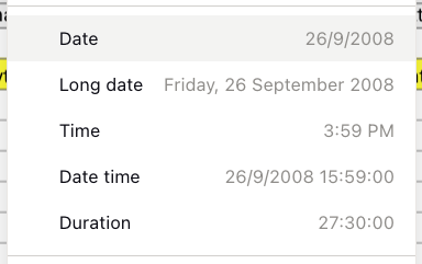 Date settings