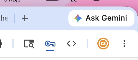 Cropped Chrome browser toolbar with a blue “Ask Gemini” button and several navigation icons.