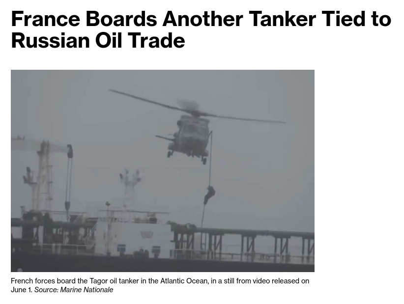 The French navy intercepted the oil tanker #Tagor in the Atlantic Ocean. The vessel, which departed from Murmansk, Russia, is suspected of using false flags to circumvent international sanctions on Russian crude oil exports. #Russia #EU #France