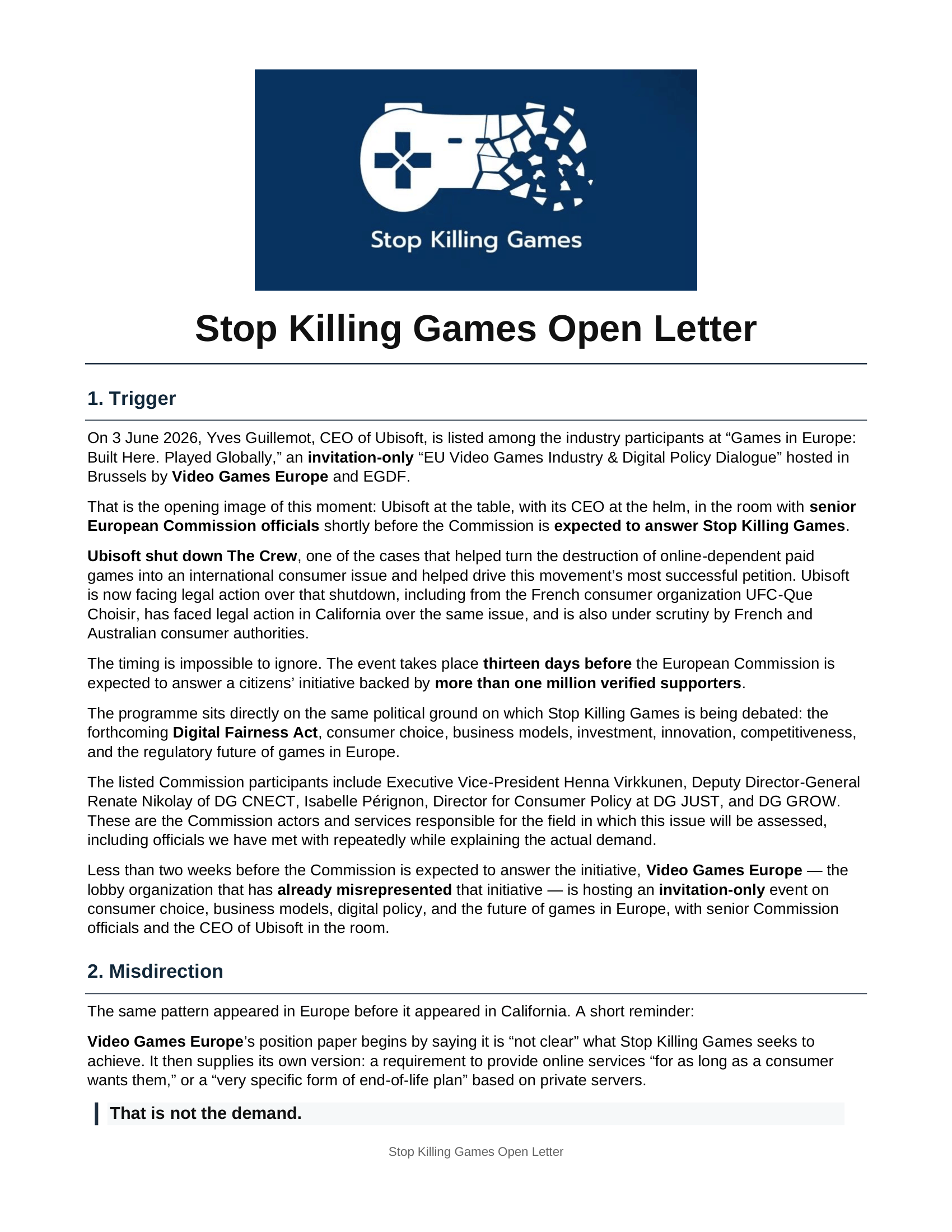 Stop Killing Games Official (@StopKillingGames@mastodon.social)