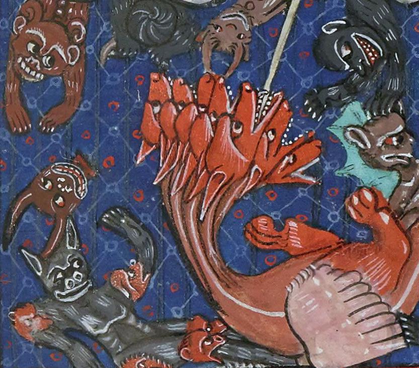 Falling #demons. #Apocalypse, Belgium ca. 1313. BnF, Français 13096, fol. 36r.
#medieval #MedievalArt