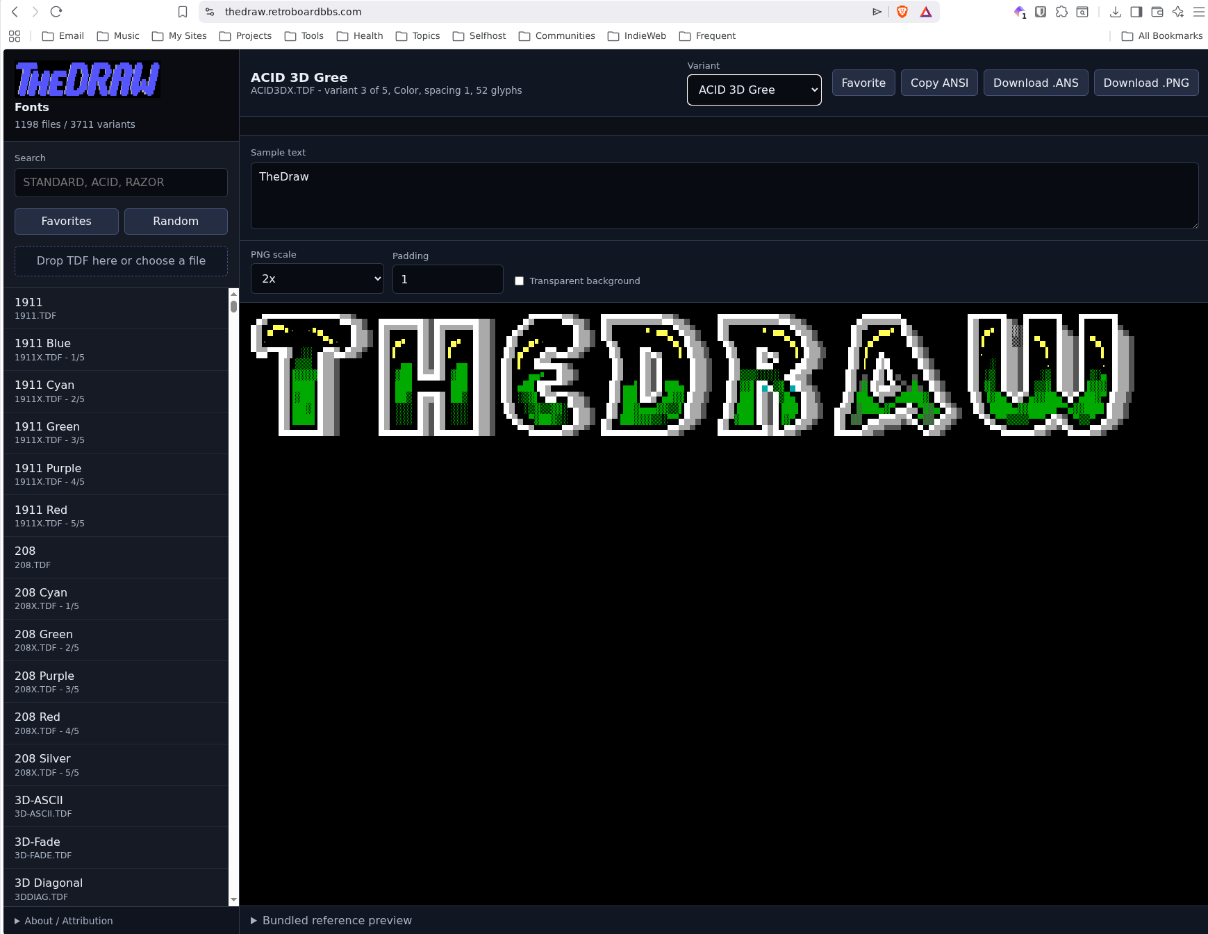 TheDraw Font viewer/exporter web app.