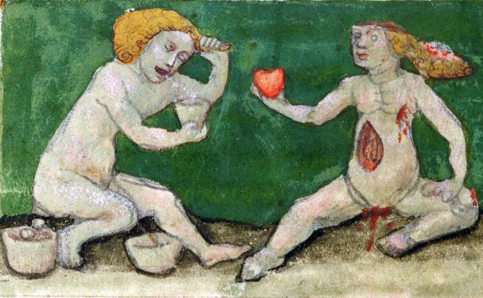 My bloody valentine. Aurora consurgens, St. Gallen 15th century. Zürich, Zentralbibliothek, Ms. Rhenoviensis 172, fol. 19v.
#medieval #MedievalArt