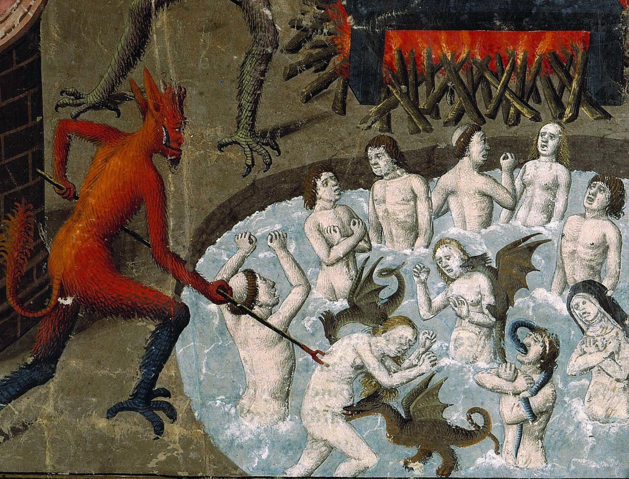 Hot bath. Cité de Dieu (French translation of St Augustine’s De Civitate Dei), Paris ca. 1475. Paris, Bibliothèque Sainte-Geneviève, ms. 246, fol. 389r. #medieval #MedievalArt
