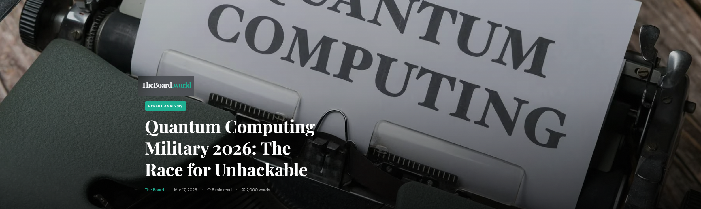 Quantum Computing Military 2026: The Race for Unhackable