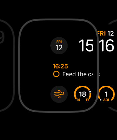 Apple Watch watchface escapes the screen boundary 