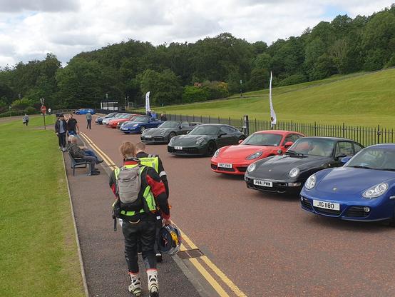 Several Porsche cars at Stormont, Belfast, Northern Ireland.