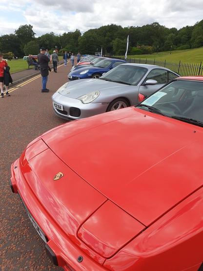 Several Porsche cars at Stormont, Belfast, Northern Ireland.