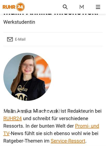Werkstudentin


Portait von 
Xx  ist Redakteurin bei RUHR24 und schreibt für verschiedene Ressorts. In der bunten Welt der Promi- und TV-News fühlt sie sich ebenso wohl wie bei Ratgeber-Themen im Service-Ressort.