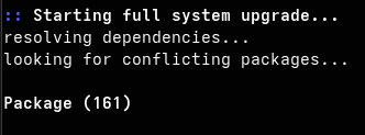 161 pacman package updates after a weekend