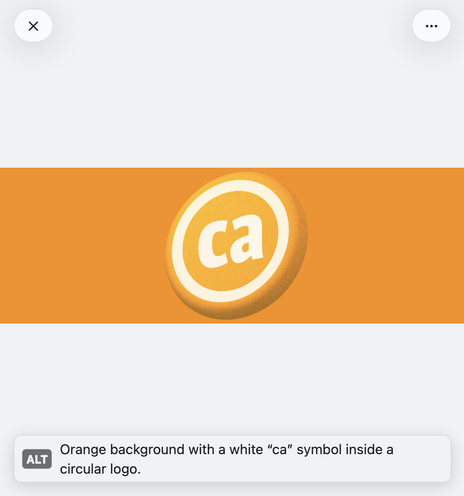 Media viewer on Phanpy showing header banner image with ALT text badge and full description below.