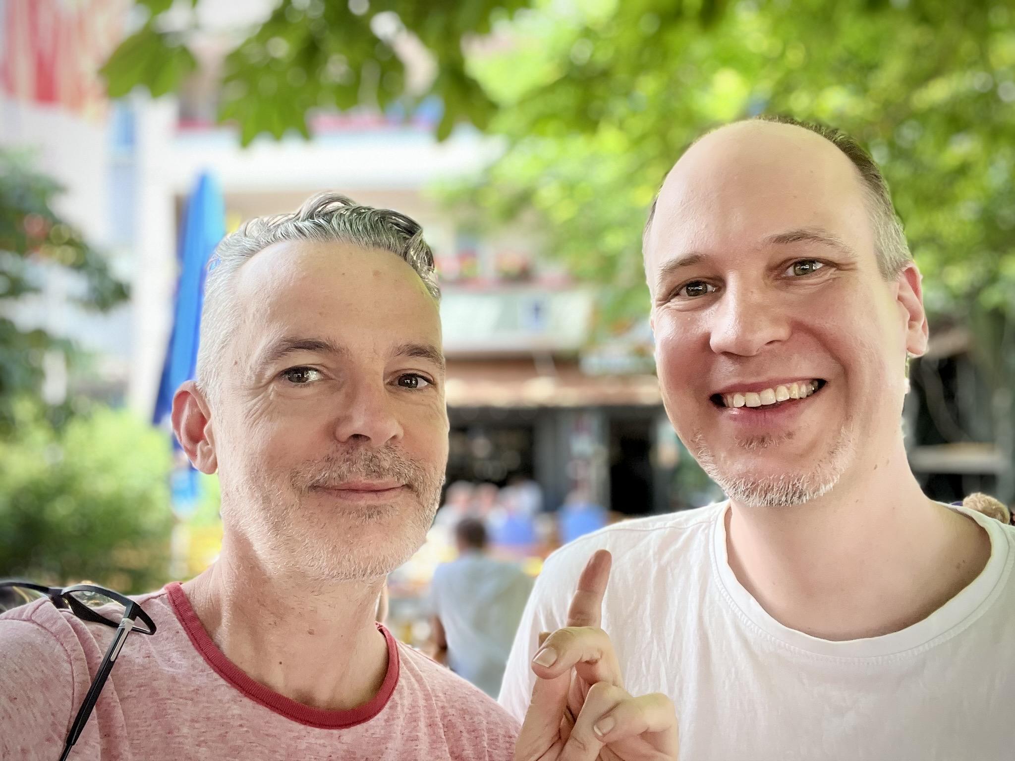 Stetfan and me front of Sax Cafe