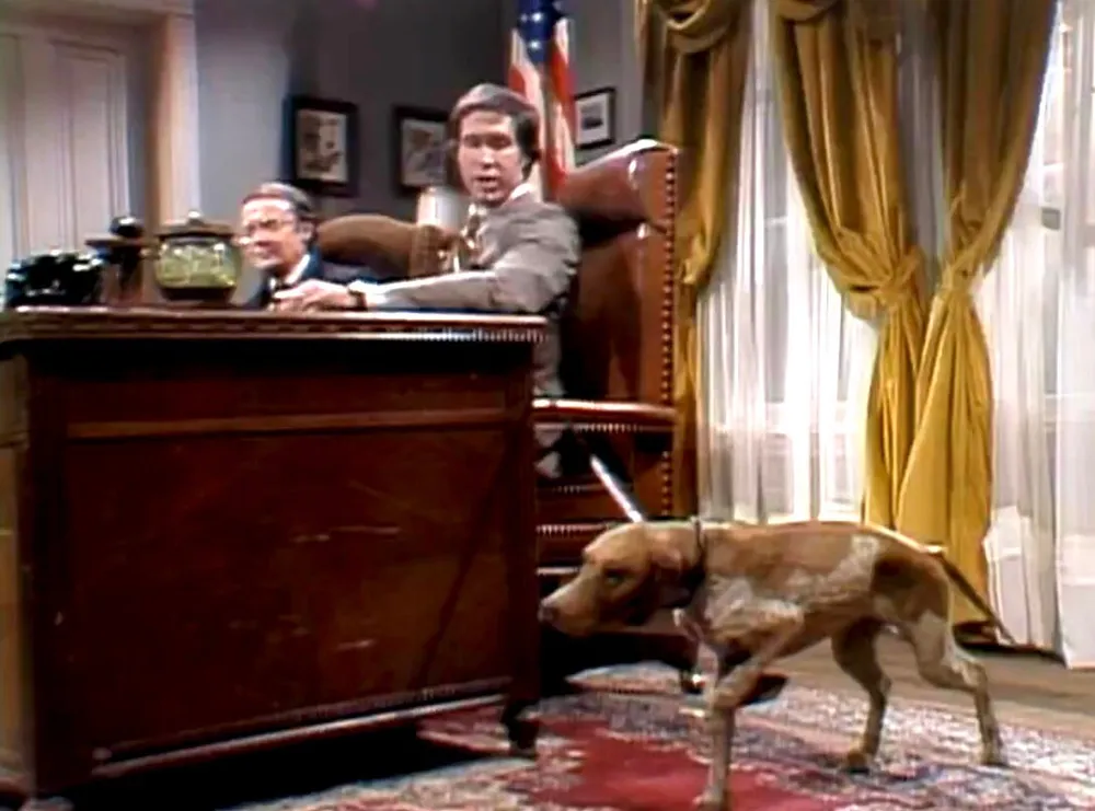 Chevy Chase as Gerald Ford during SNL's first season.