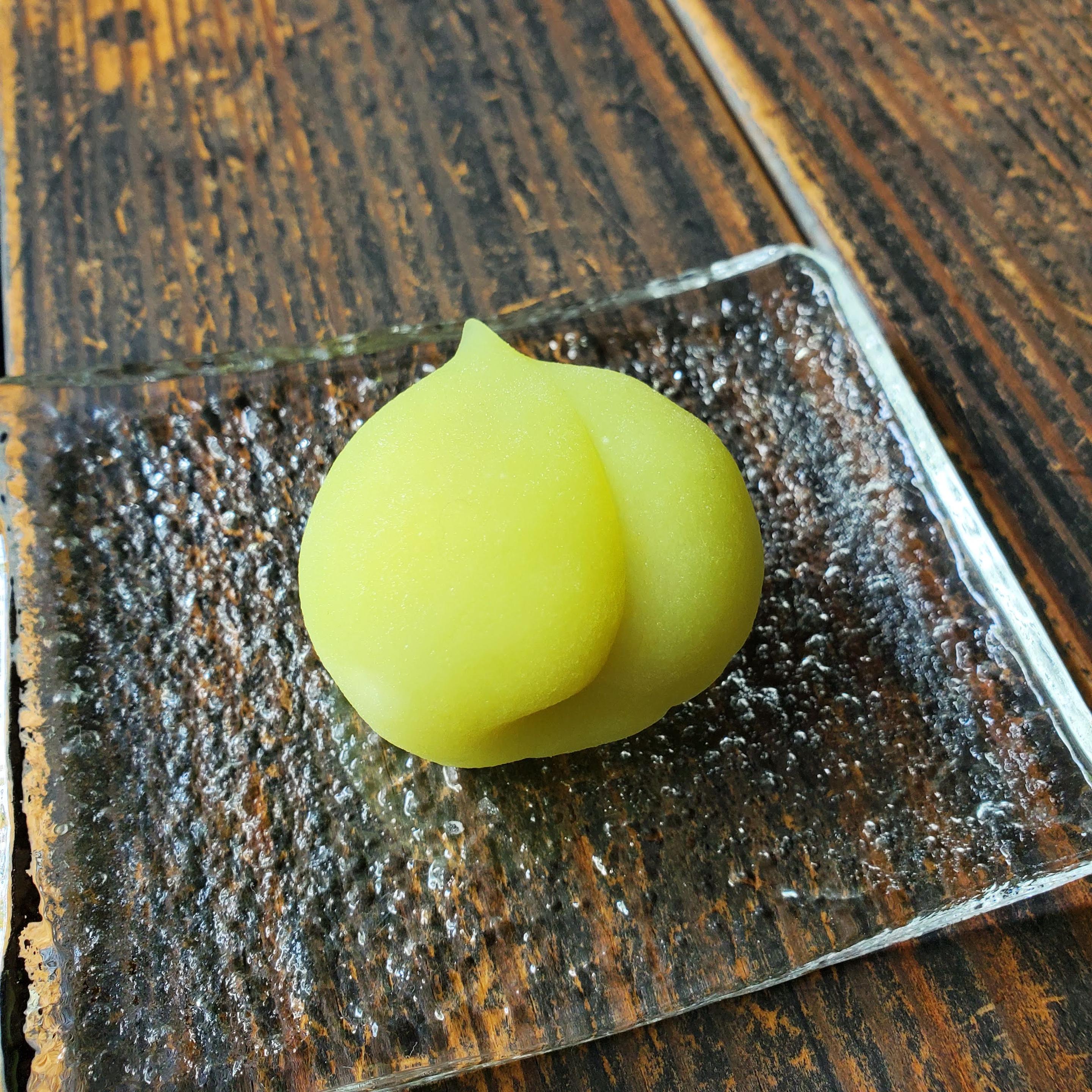 Kameya Yoshinaga's vibrant ume inspired sweet.