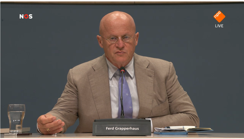 Ferd Grapperhaus nu live tijdens het verhoor van de Parlementaire Enquetecommissie Corona
