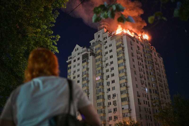 Putin launches furious missile and drone attack on KyivRussia launches large-scale attack on Ukraines capital with missiles and drones with intense strikes causing loud explosions #News #Ukraine #Russia #Kyiv