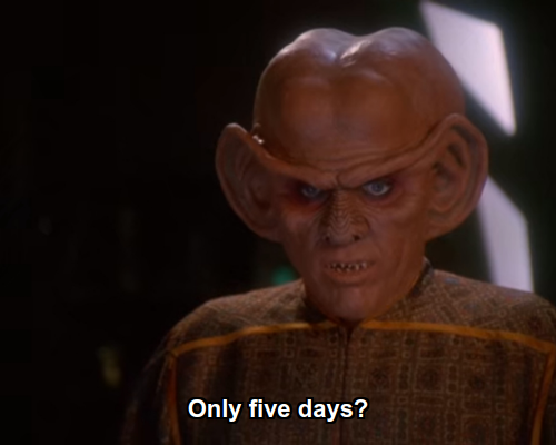 Quark:  Only five days?