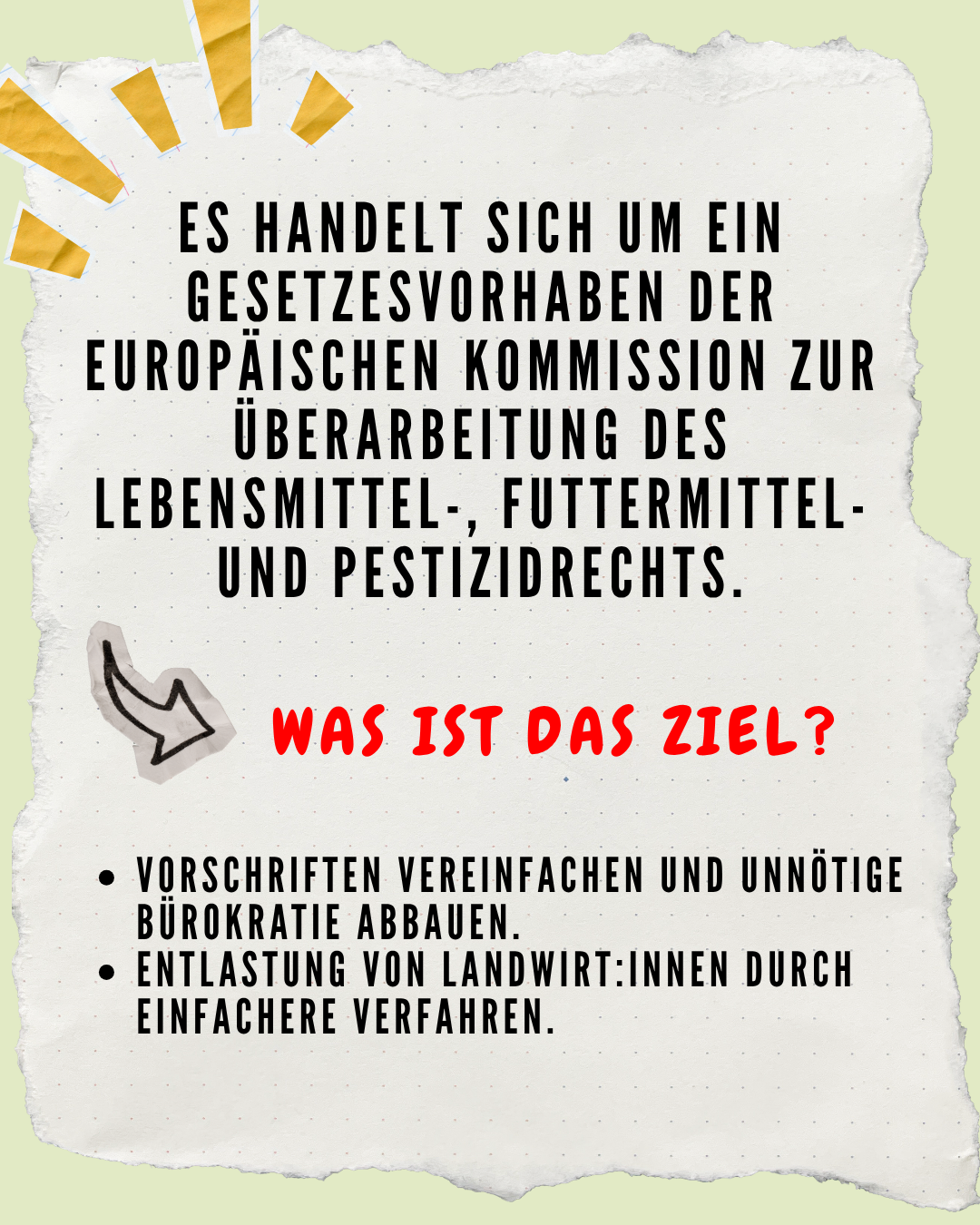 Die Kacheln erklären, was der „Food & Feed Omnibus” ist.