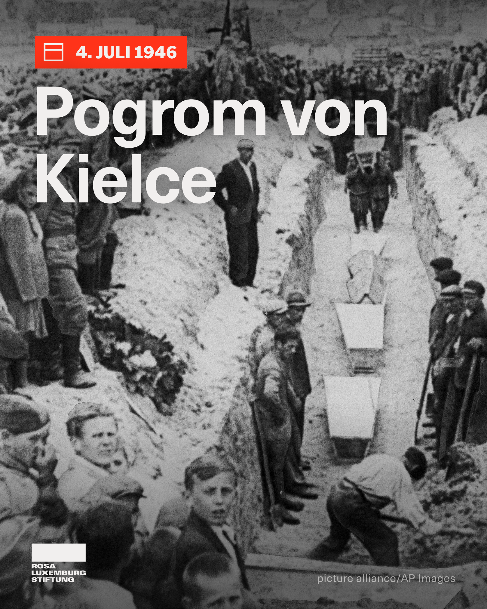 Sharepic mit dem Text: 4. Juli 1946
Pogrom von Kielce