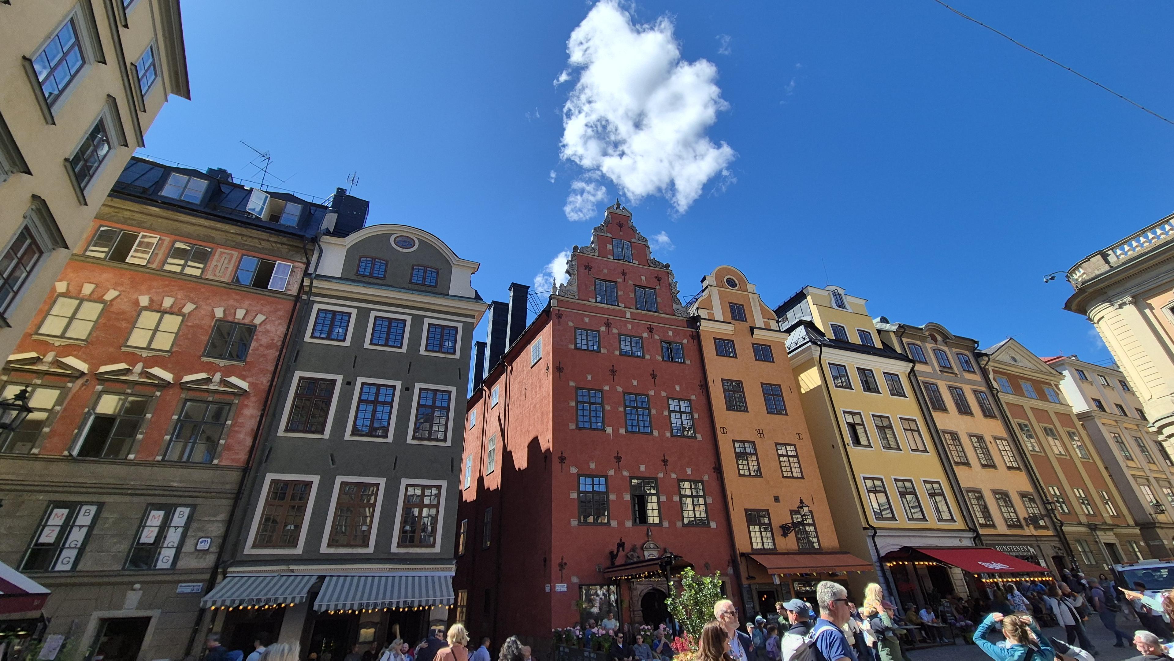 Colourful houses and tourists aplenty in Stortorget.