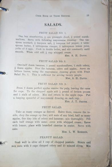 A page of hideous fruit salad recipes.