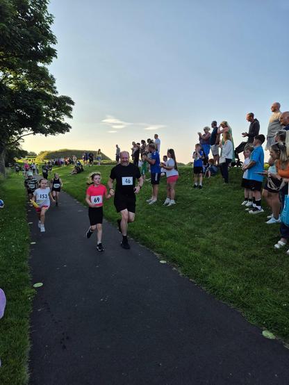 Me and my daughter at the end of the Berwick Curfew Run 2026 