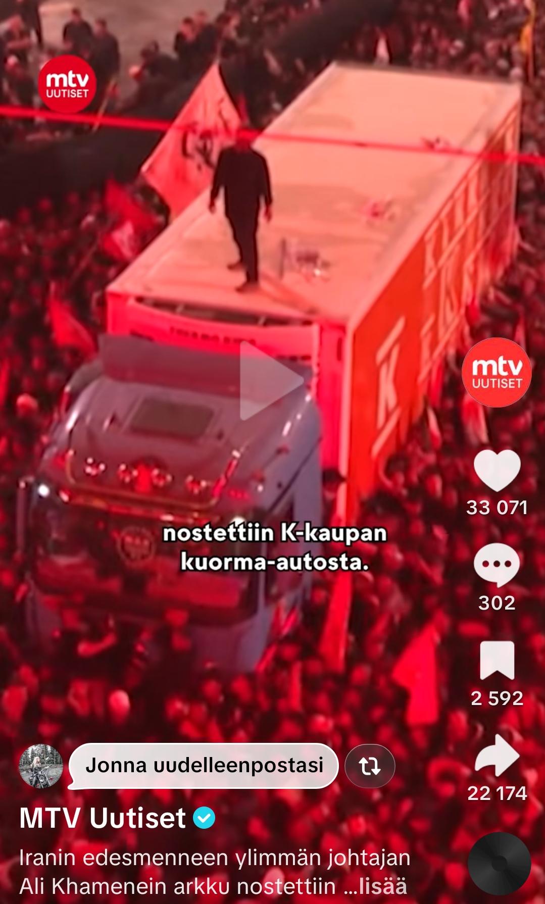 A picture of a video where K Market's truck transports his coffin