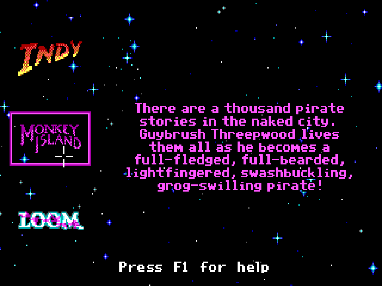 LucasFilm Passport to Adventure ... the main menu