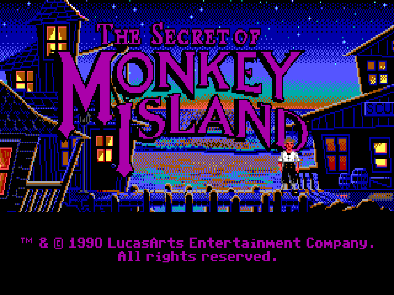 The Secret of Monkey Island .. the logo screen of the EGA demo