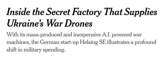 European defense startup Helsing SE is deploying AI-driven loitering munitions in Ukraine that resist electronic jamming. The firm is also developing the CA-1 Europa, an unmanned fighter jet designed for deep-strike missions by 2029. #Russia