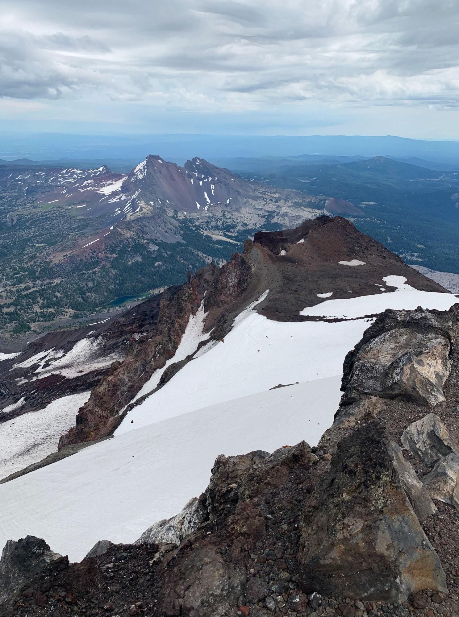 Looking toward Broken Top from South Sister summit.