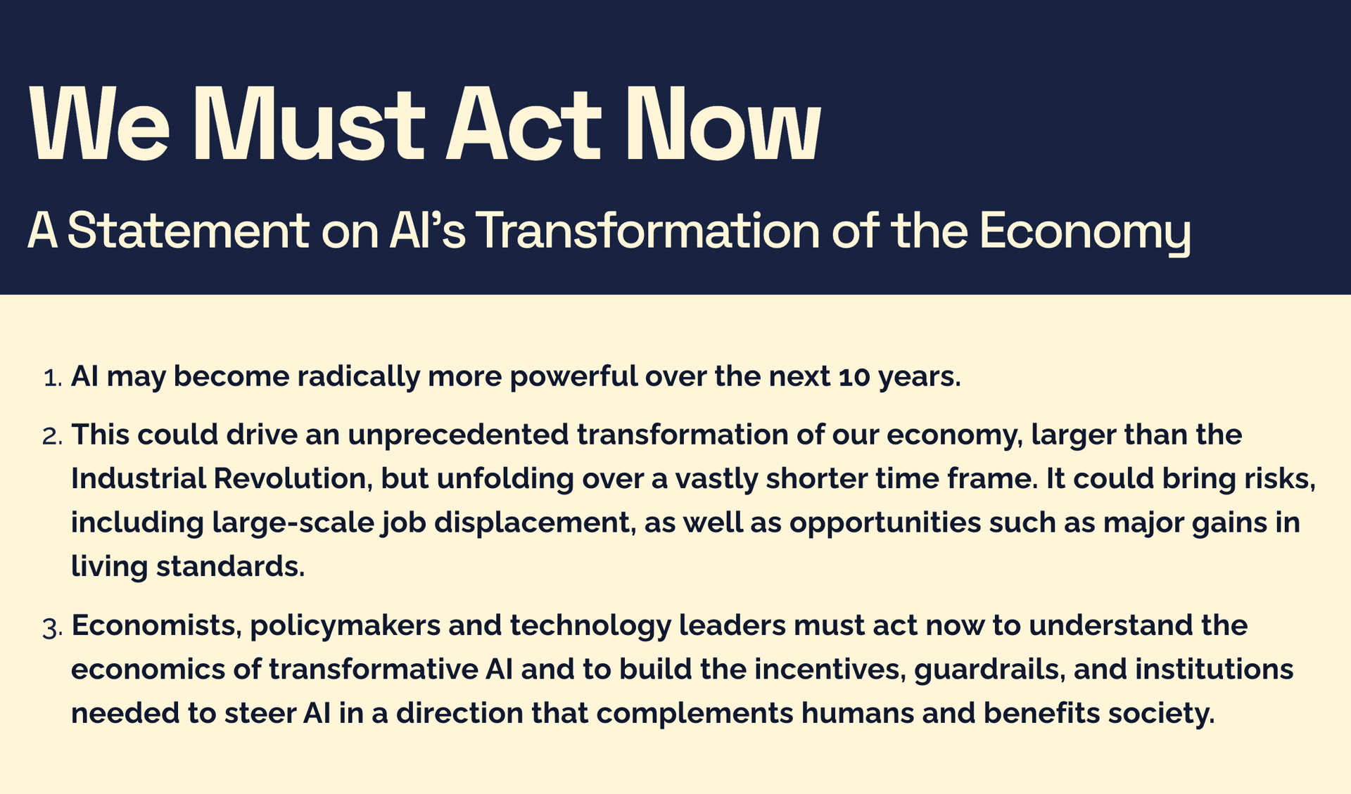 We must act now