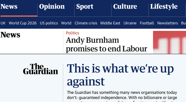 Guardian front page: Andy Burnham promises to end Labour