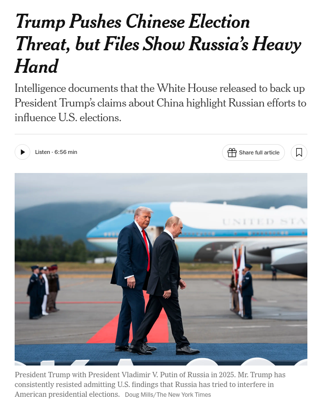 Declassified documents suggest Russian officials worked to influence the 2016 and 2020 U.S. elections, despite President Trumps recent address focusing on Chinese interference and claims of 2020 election fraud. #Russia #US #Trump #China