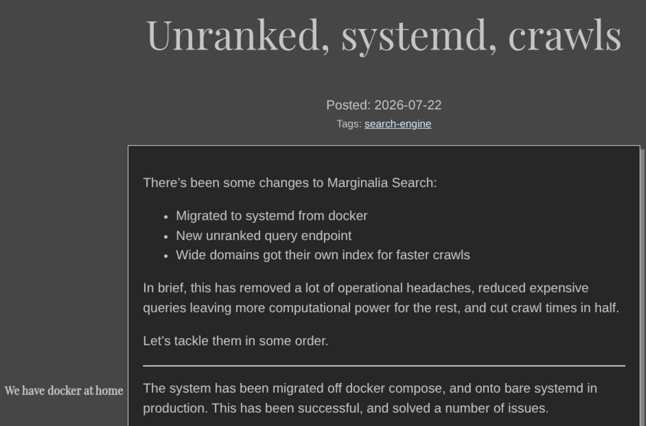 Screenshot of the blog post